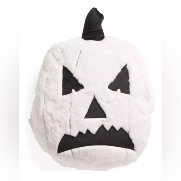 New Halloween Ivory Novogratz 16"x18" Two-Faced Jack-o-lantern Decorative Pillow - Picture 1 of 3